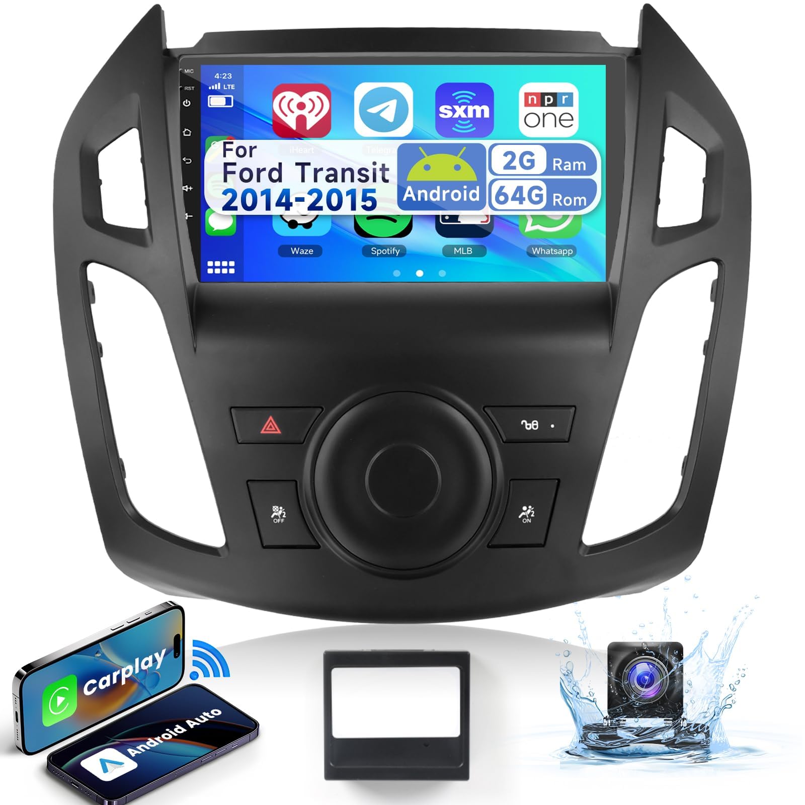 podofo-android-car-radio-autoradio-9-pouces-ford-transit-carplay-cam-ra-ahd image 1