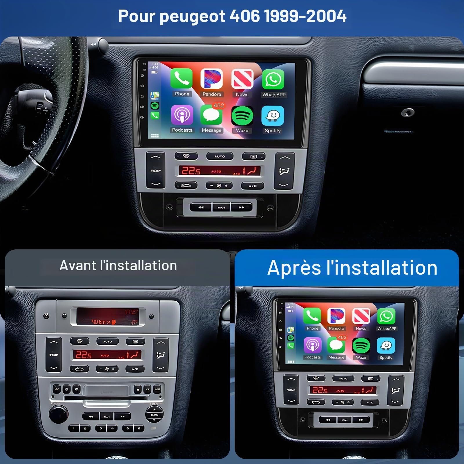podofo-android-car-radio-peugeot-406-9-autoradio-4-64g-dsp image 2