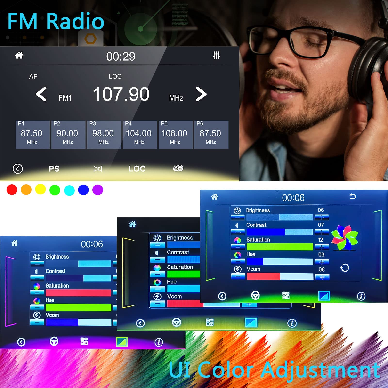 podofo-autoradio-1-din-cran-7-pouces-carplay-android-auto image 3