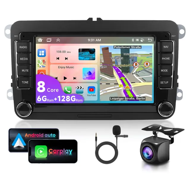 vechtel-autoradio-golf-5-6-polo-passat-7-6-128g-carplay image 1