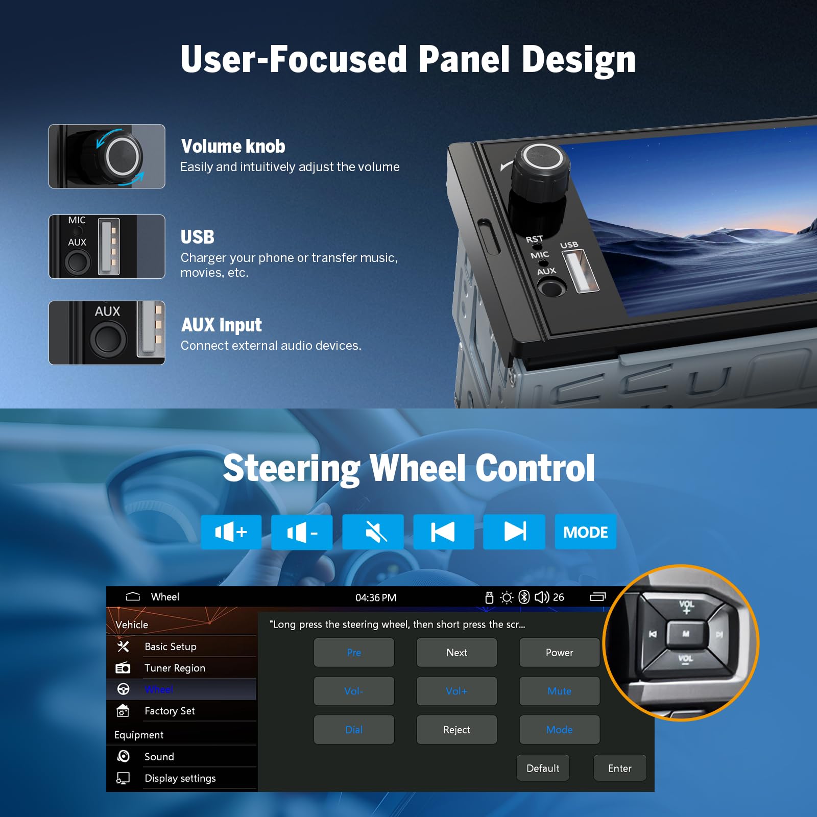 eonon-1-din-car-stereo-autoradio-1-din-6-36-pouces-carplay-x3u image 4