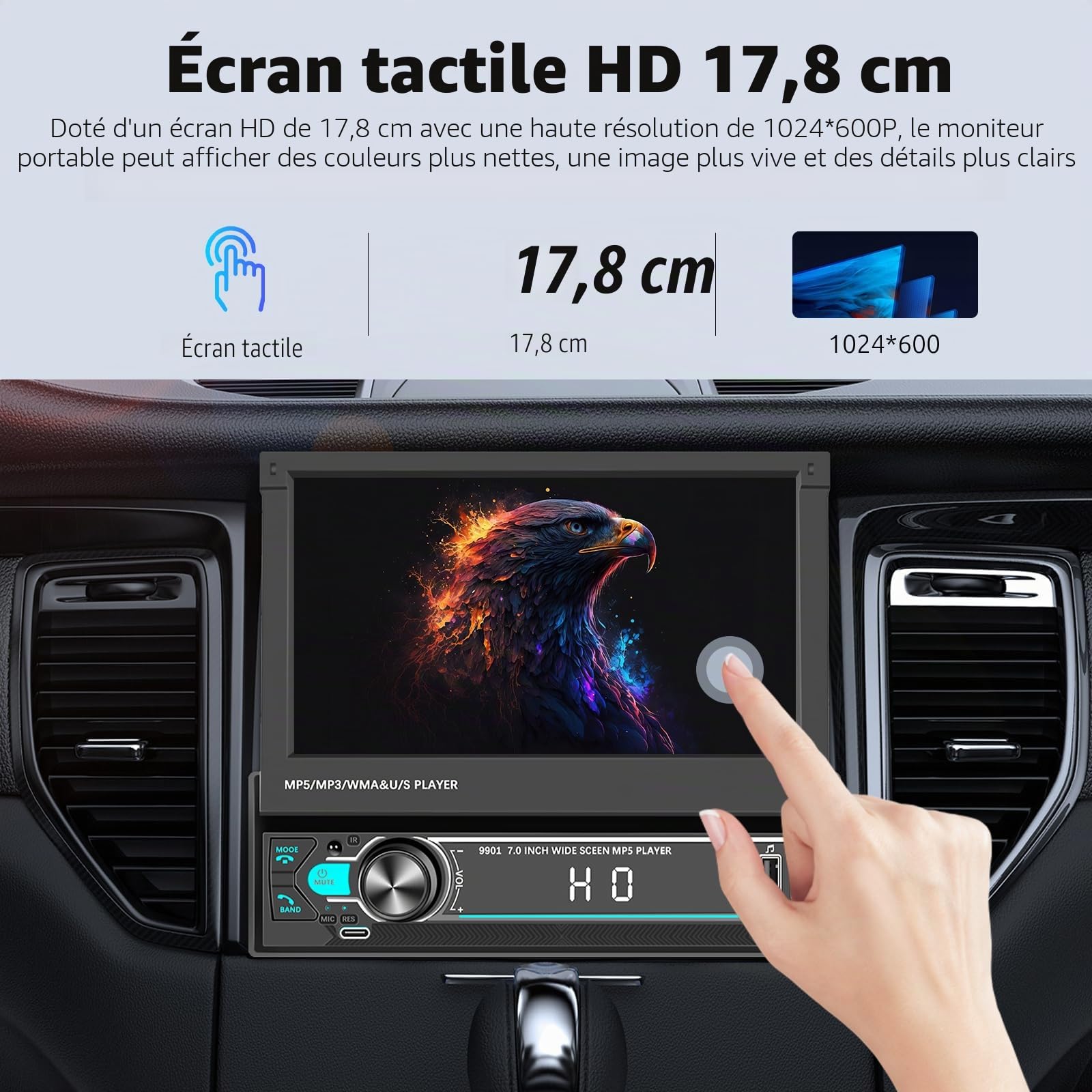 vechtel-autoradio-1-din-7-pouces-rabattable-bluetooth-mirrorlink image 4