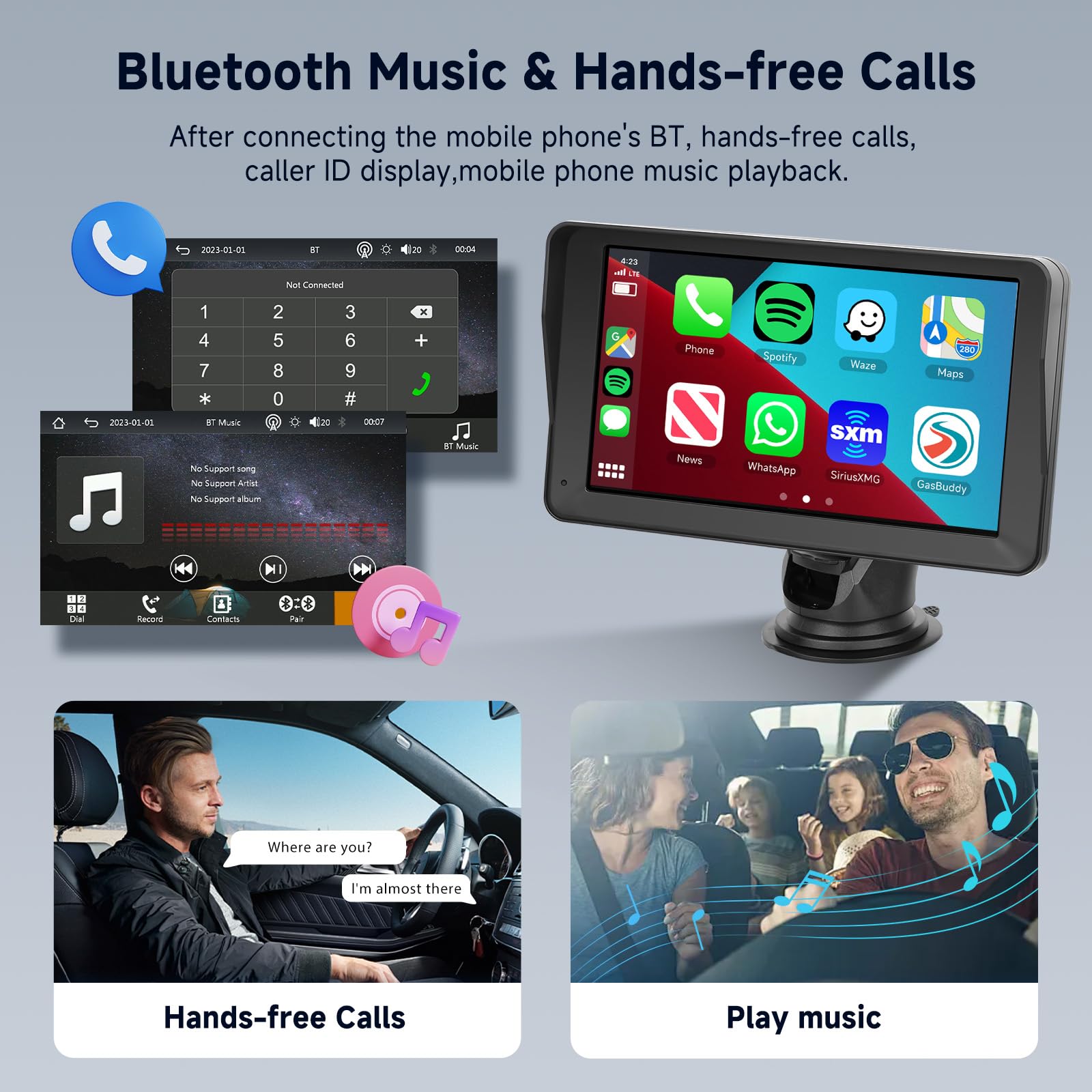 podofo-portable-carplay-screen-7p-cran-carplay-bluetooth-fm image 5