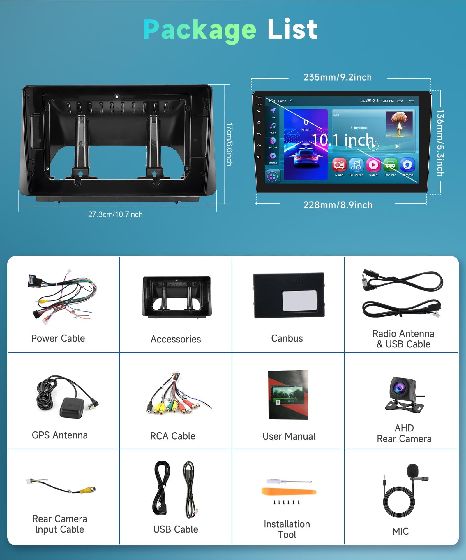podofo-android-car-radio-10-1-autoradio-2-din-carplay-2-64-go image 6