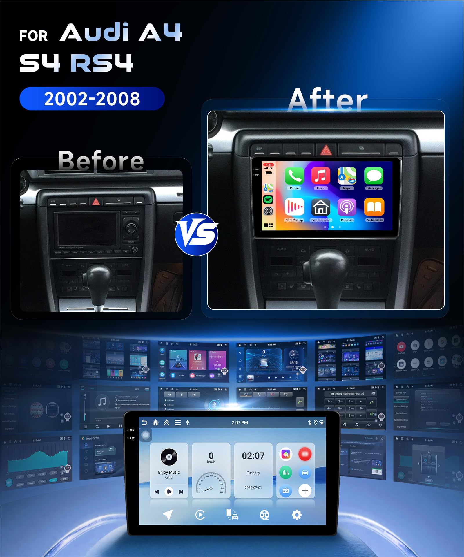 vechtel-autoradio-audi-a4-s4-rs4-2002-2008-9-carplay-sans-fil image 2