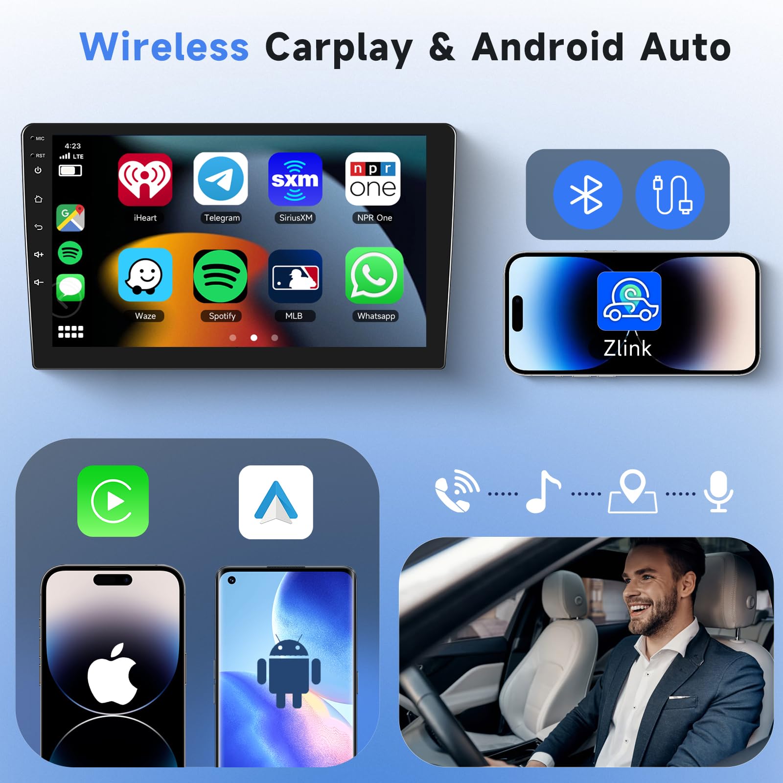 podofo-android-car-radio-9-2g-64g-autoradio-carplay-sans-fil image 2