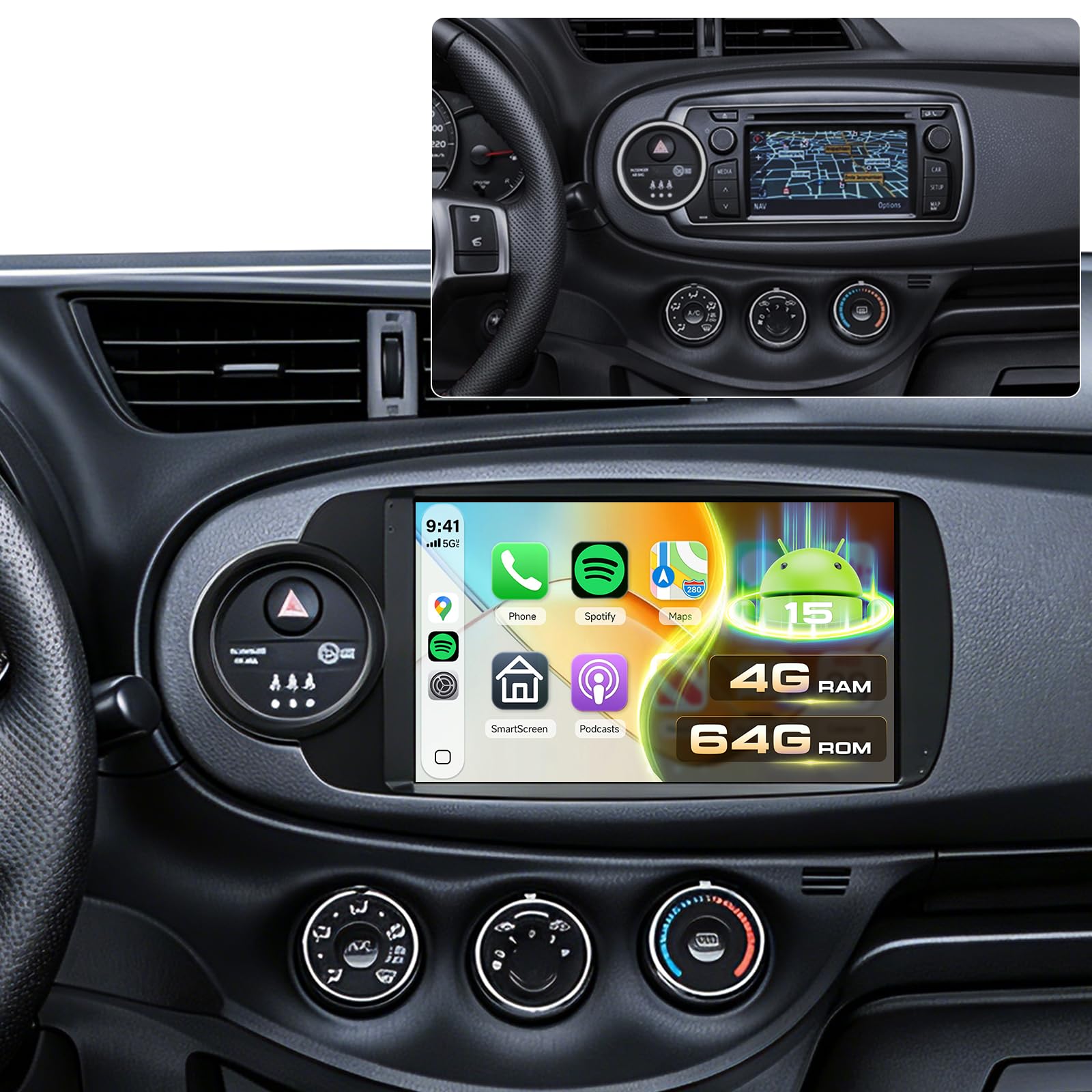 vechtel-autoradio-toyota-yaris-2012-2017-9-4g-64g-sans-fil image 1