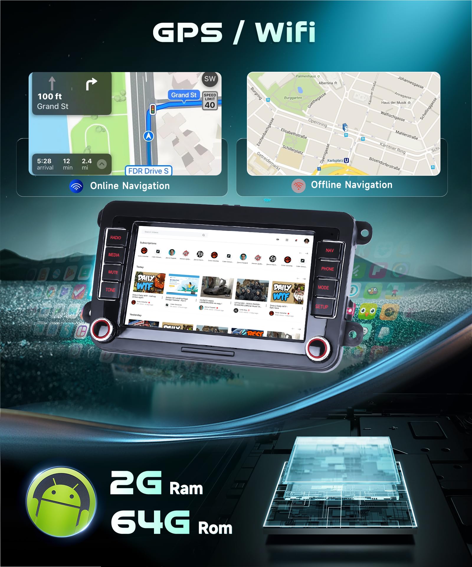 vechtel-autoradio-7-golf-5-6-polo-passat-android-2-64-go image 4