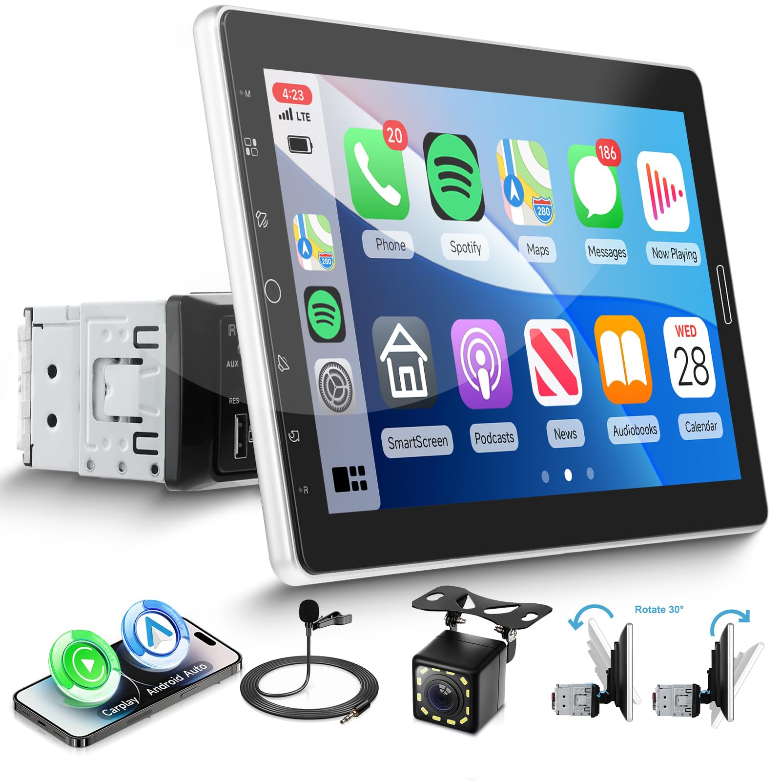 vechtel-autoradio-1-din-10-1-pouces-carplay-filaire-cam-ra image 1