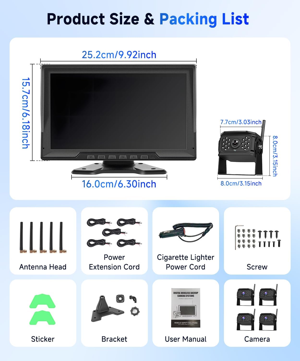 vechtel-cam-ra-de-recul-sans-fil-cran-10-1-pouces-4-cam-ras-ip68 image 7