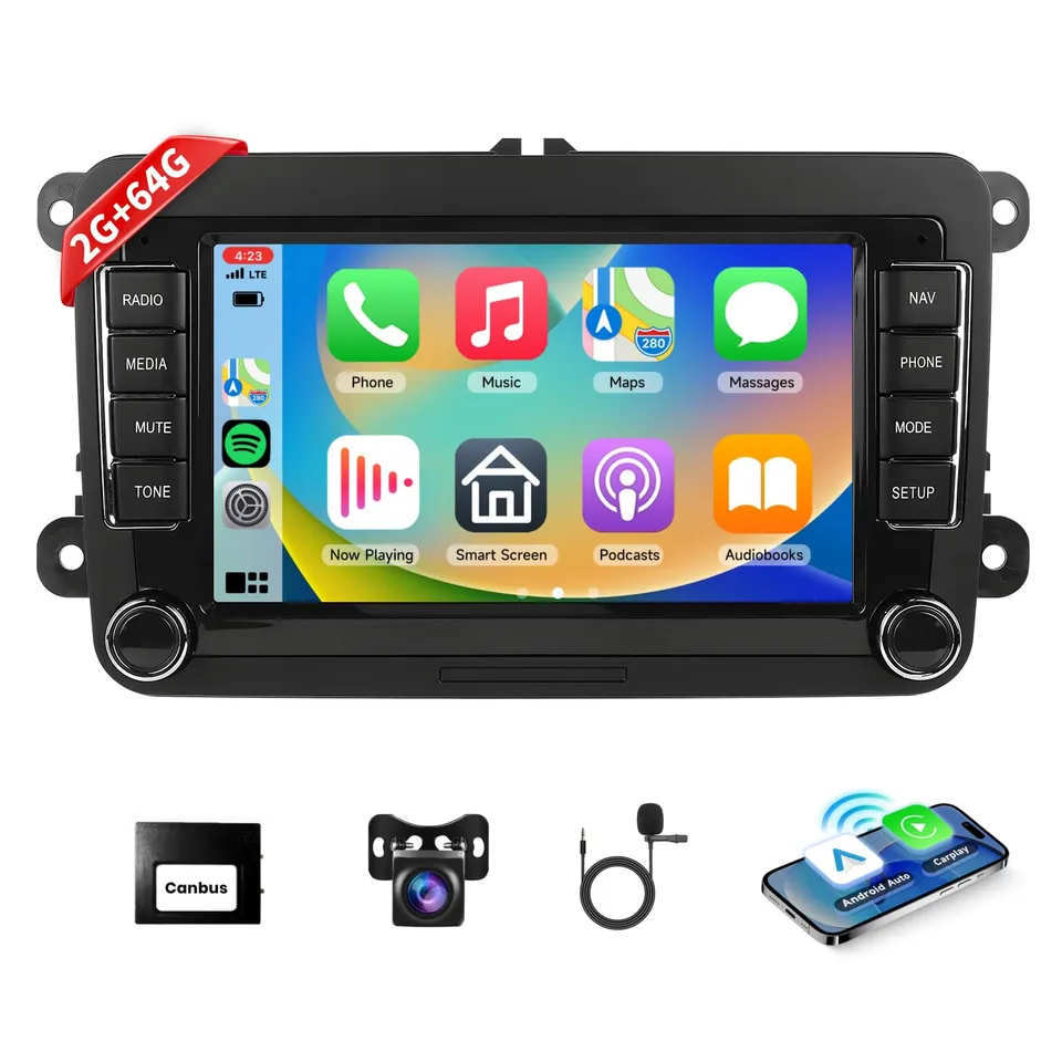 podofo-android-car-radio-autoradio-7-vw-cam-ra-recul-eq image 1
