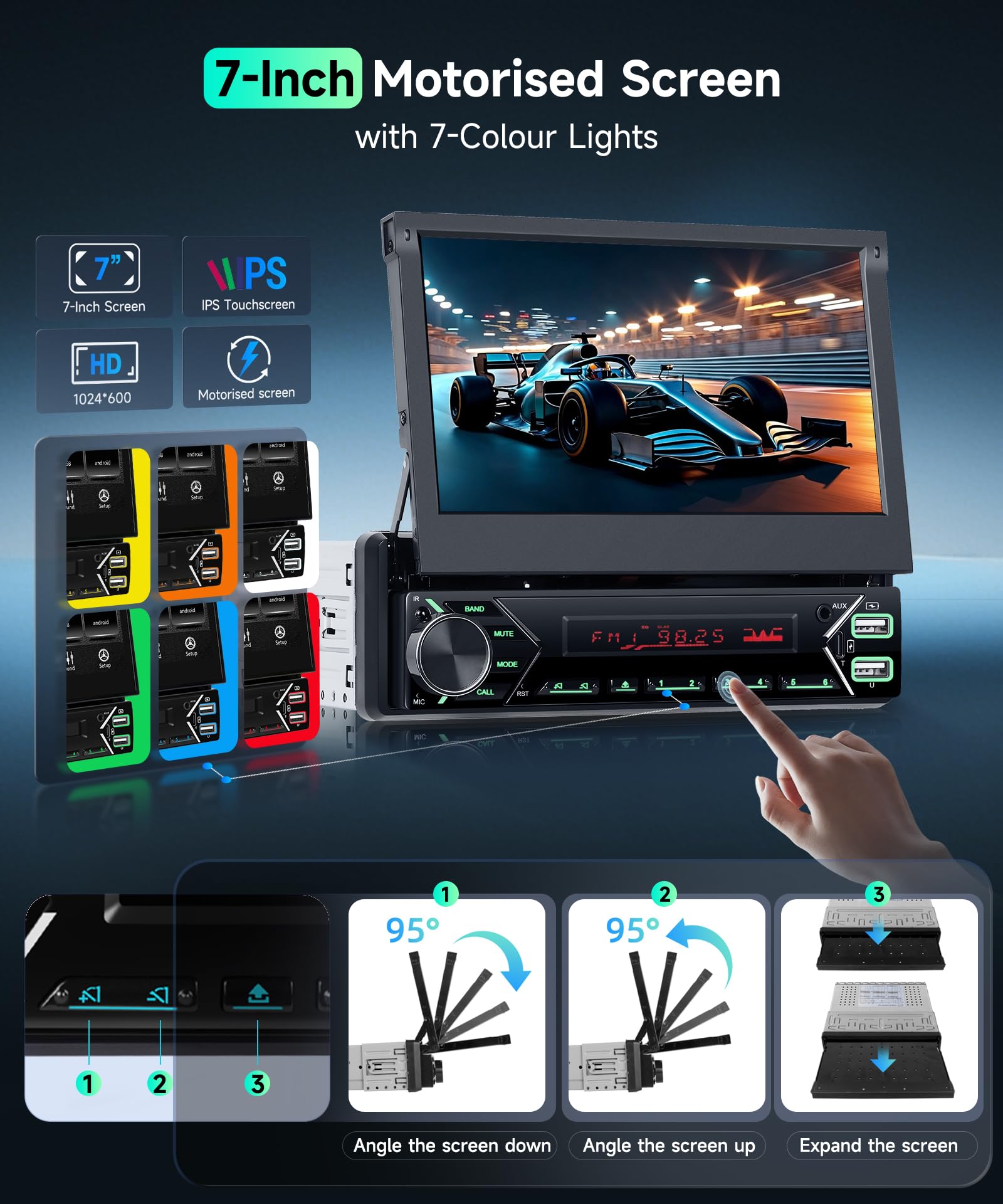 vechtel-autoradio-1-din-cran-7-dab-carplay-motoris image 6