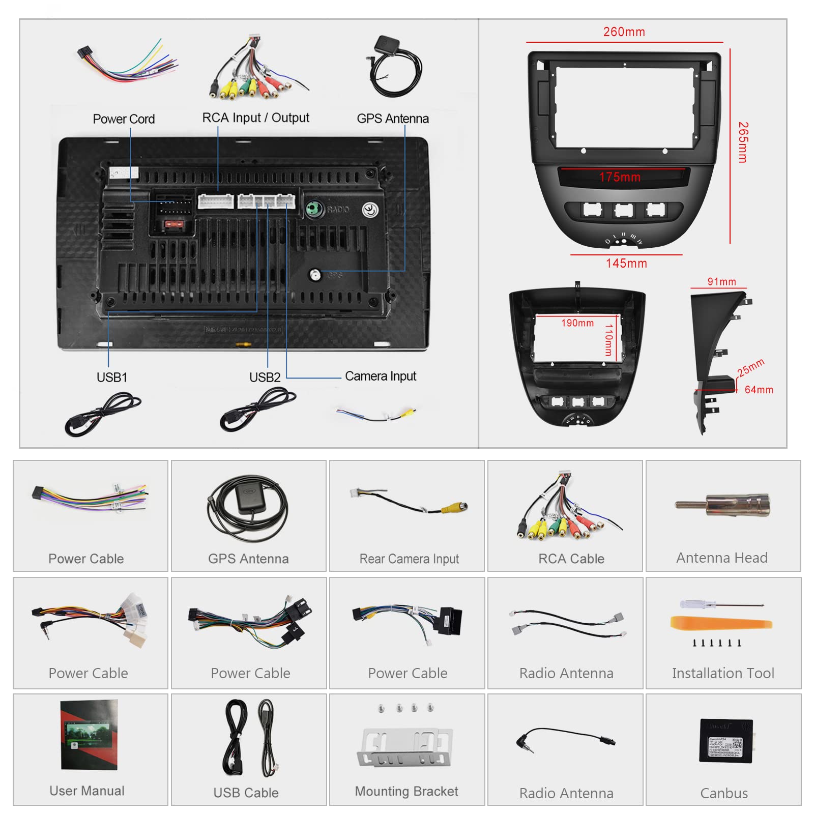 podofo-android-car-radio-10-pouces-aygo-107-c1-1-32-go image 6