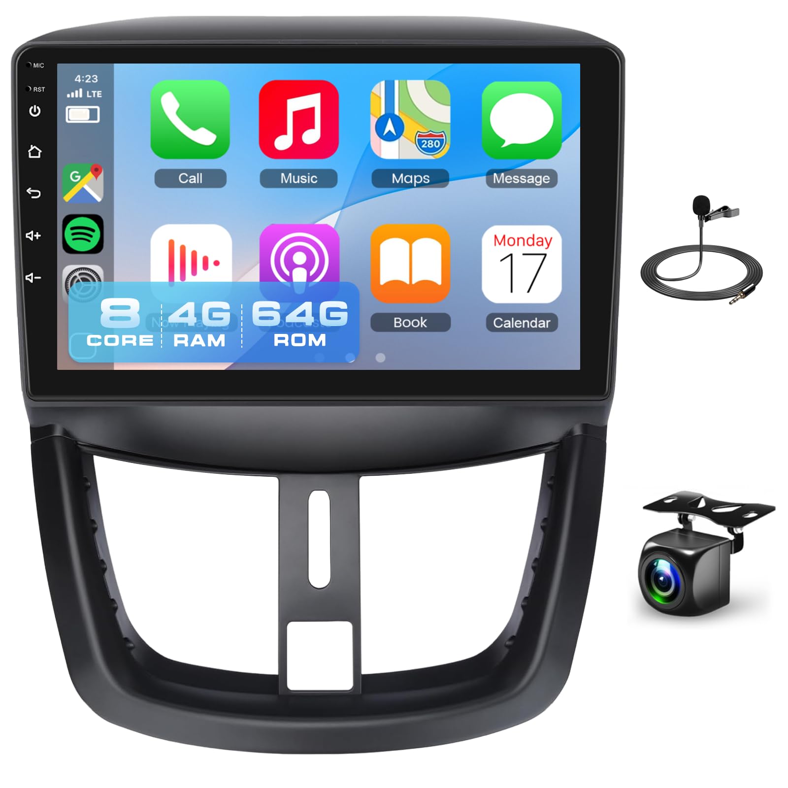 podofo-android-car-radio-9-pouces-peugeot-207-4-64gb-8-c-urs image 1