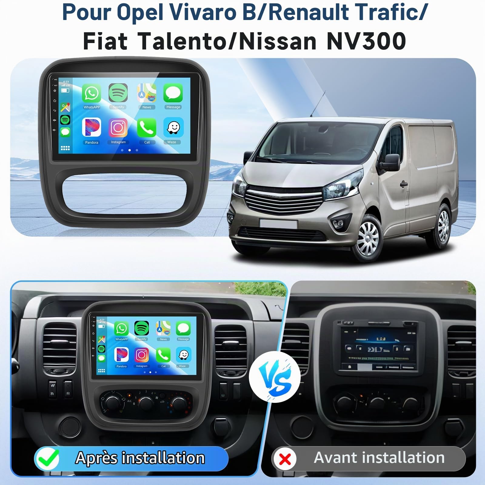 podofo-android-car-radio-9-pouces-trafic-vivaro-autoradio-2-64g image 2
