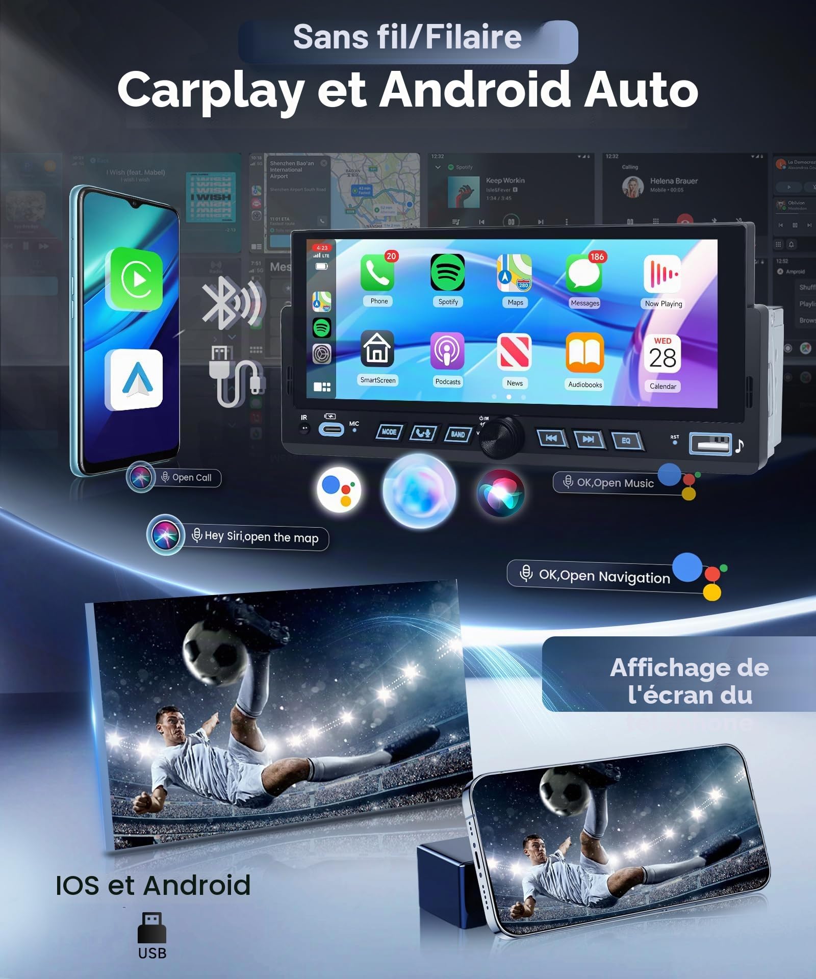 vechtel-autoradio-1-din-6-86-carplay-sans-fil-cam-ra-recul image 2
