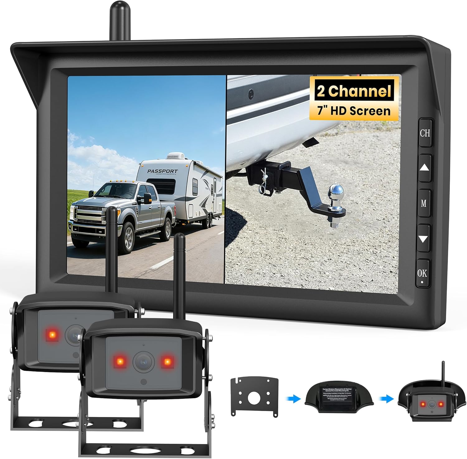auto-vox-w10-kit-cam-ra-recul-sans-fil-7-pouces-camping-car-furrion image 8