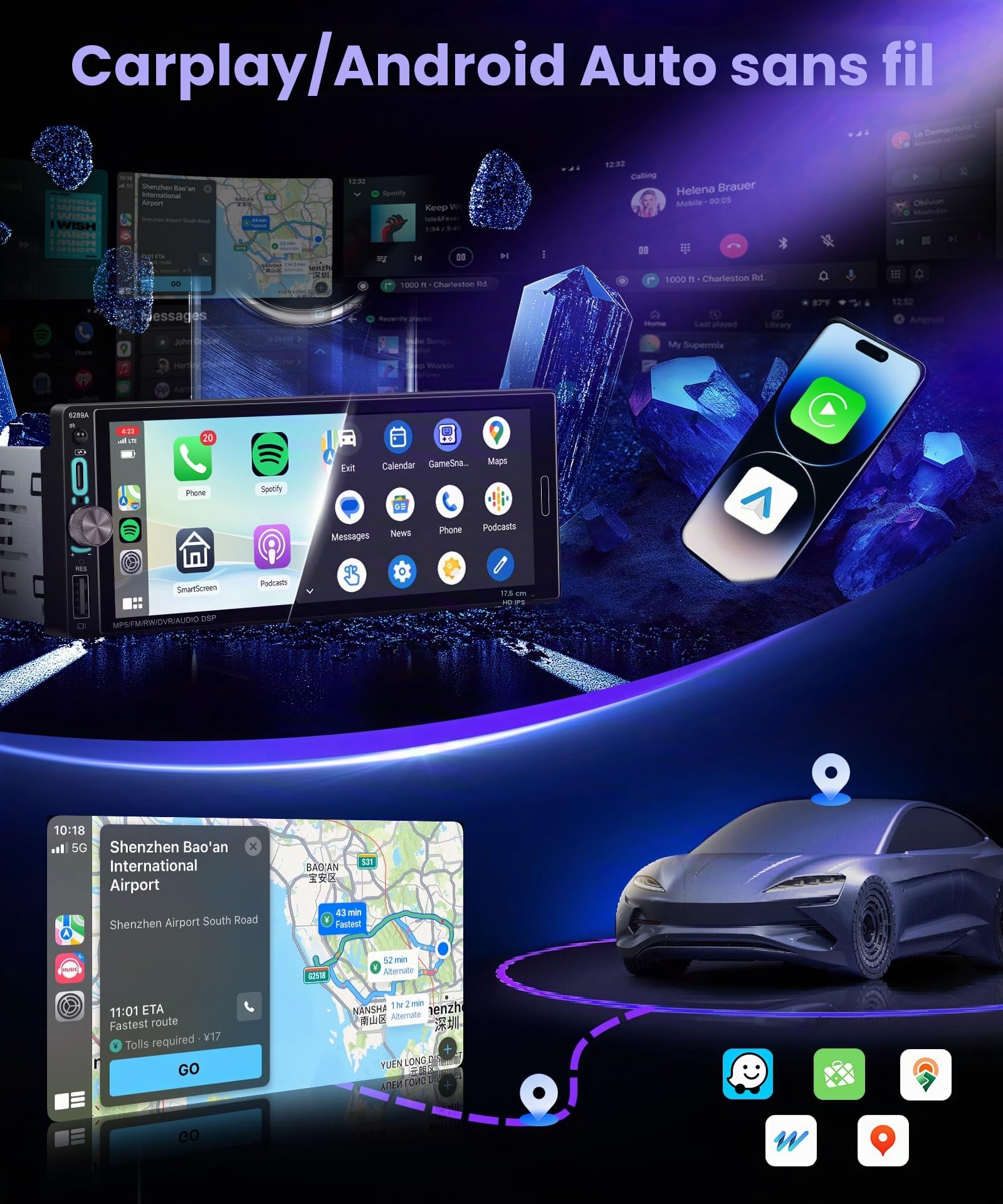vechtel-autoradio-1-din-6-9-4g-64g-android-15-carplay image 2
