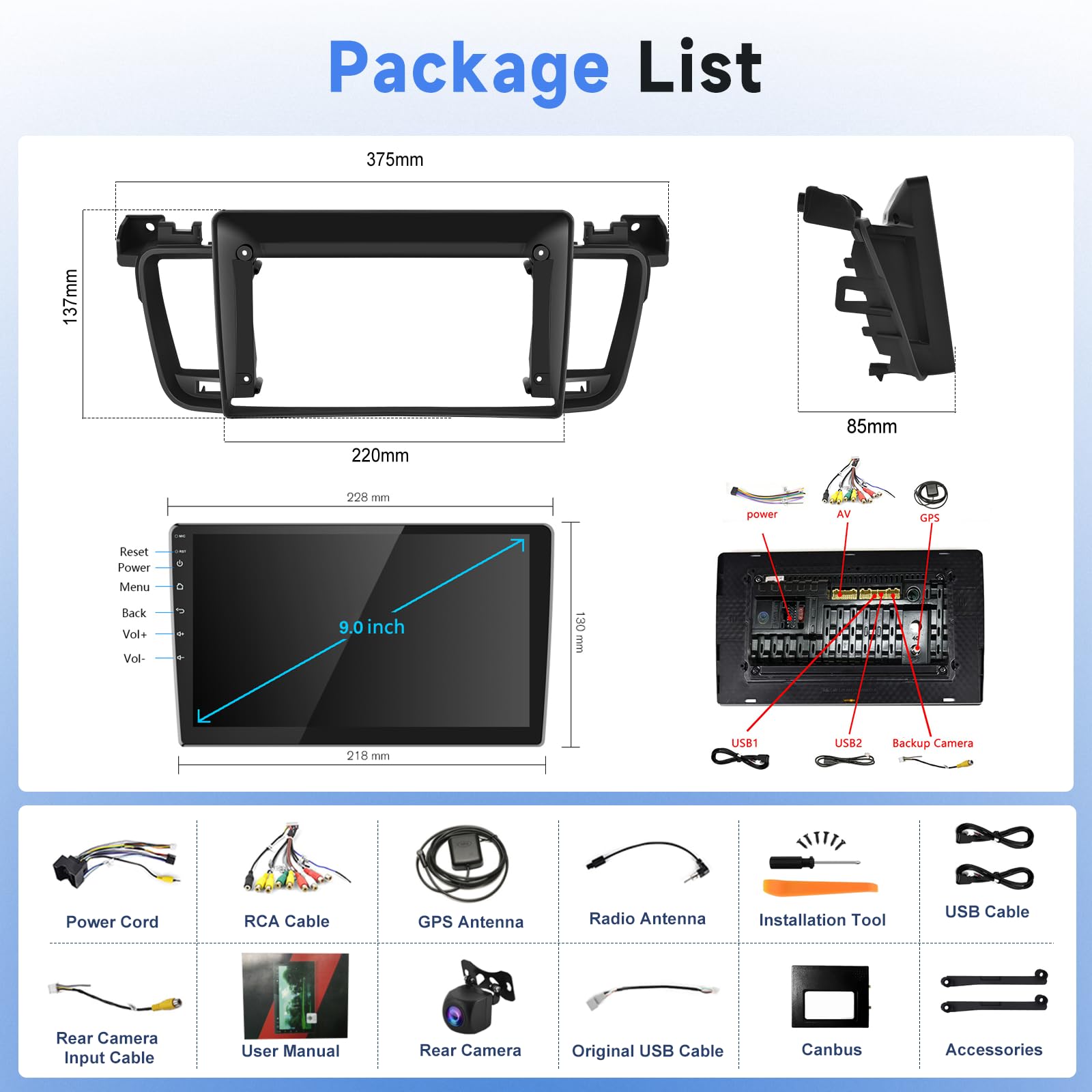 podofo-android-car-radio-autoradio-9-pouces-peugeot-508-carplay-sans-fil image 7