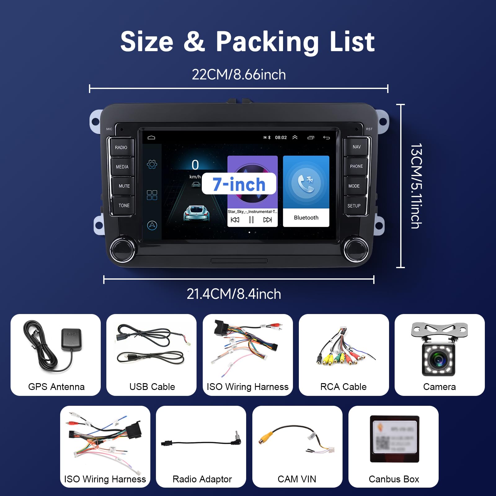 podofo-android-car-radio-autoradio-7-pouces-vw-cam-ra-recul image 8
