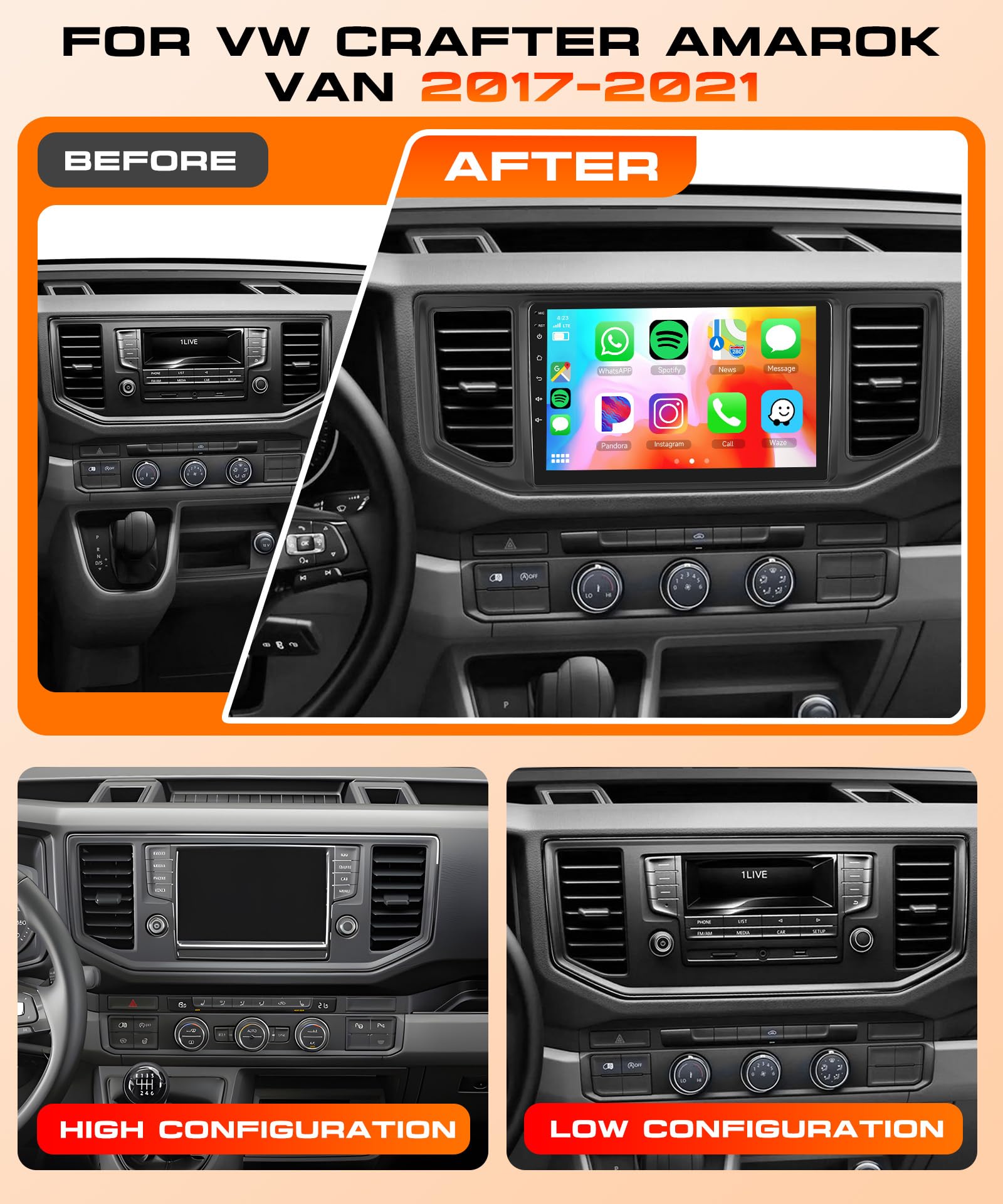 vechtel-autoradio-crafter-amarok-10-android-13-2-64g-gps image 2