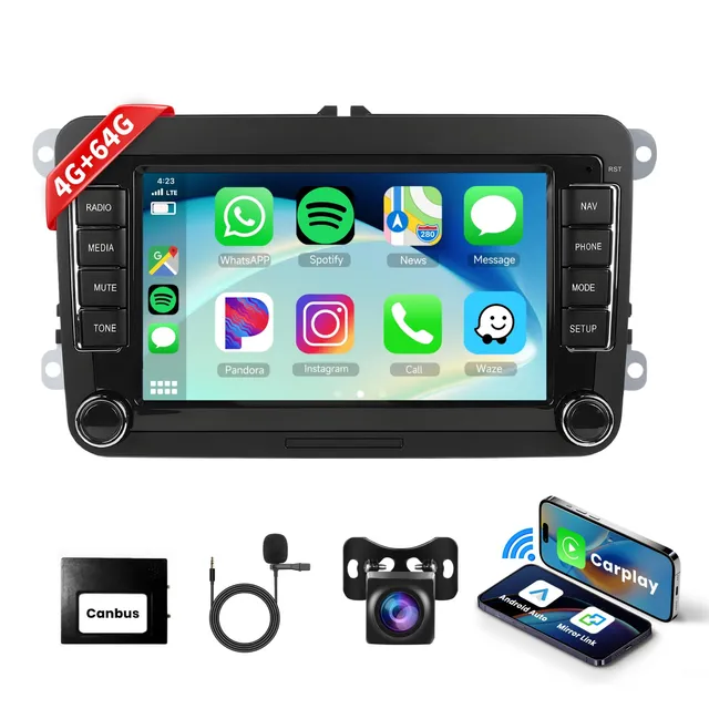podofo-android-car-radio-autoradio-vw-7-4-64g-carplay image 1