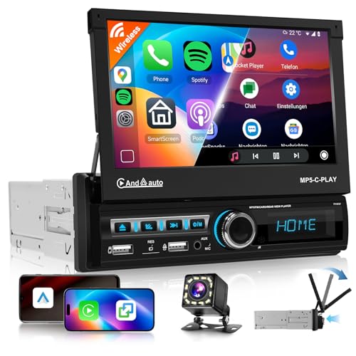 vechtel-autoradio-1-din-7-pouces-carplay-autoradio-cran-r-tractable image 8