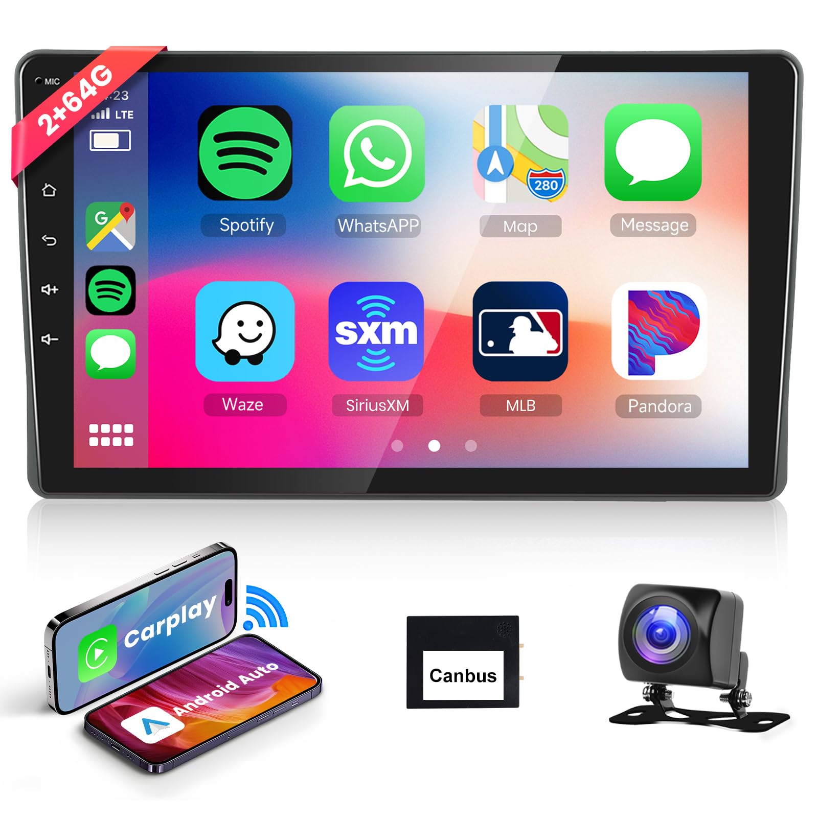 podofo-android-car-radio-autoradio-9-pouces-fiat-panda-2003-2012 image 1