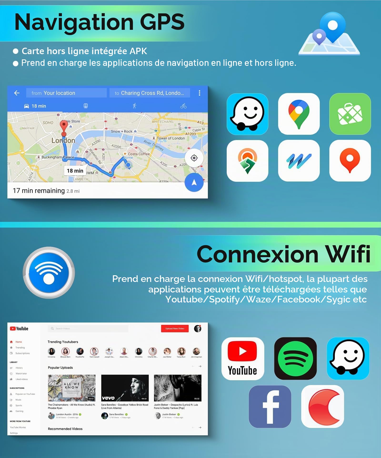 podofo-android-car-radio-autoradio-9-pouces-ford-transit-carplay-cam-ra-ahd image 4