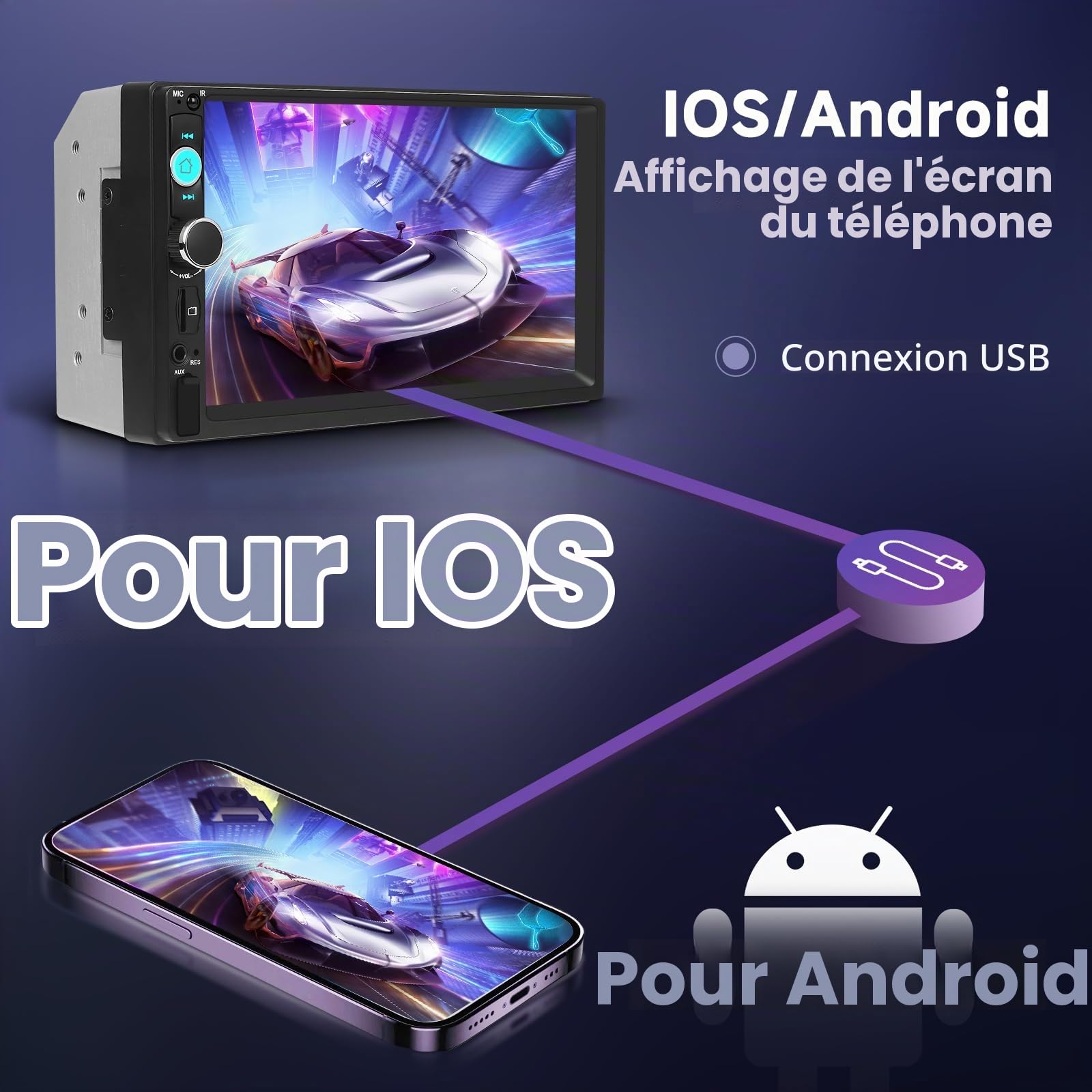 vechtel-autoradio-2-din-7-tactile-bluetooth-cam-ra-recul image 2