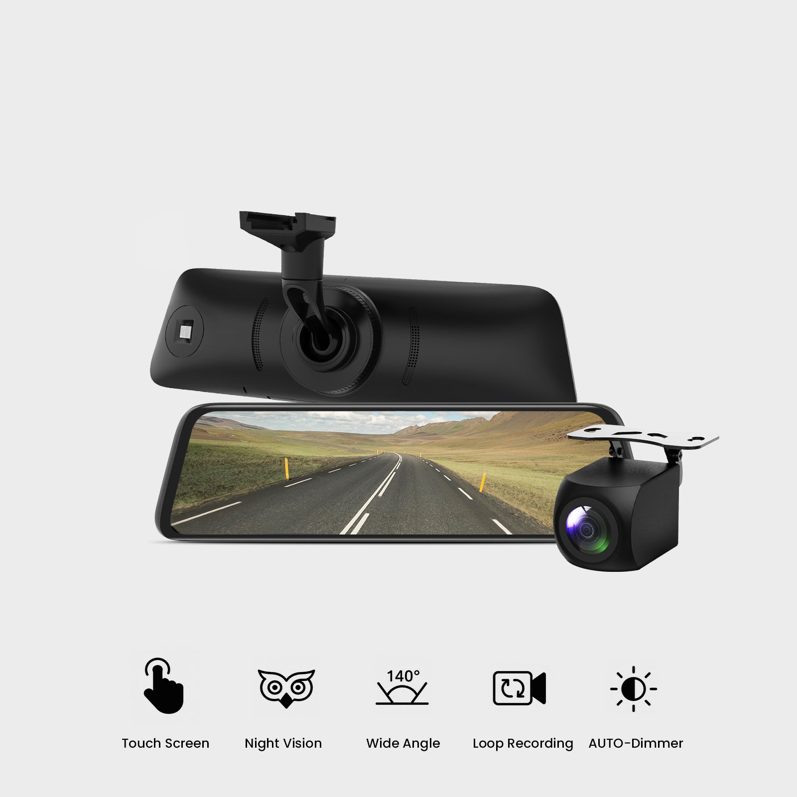 auto-vox-t9-dashcam-cam-ra-recul-1080p-tactile-2-en-1 image 1