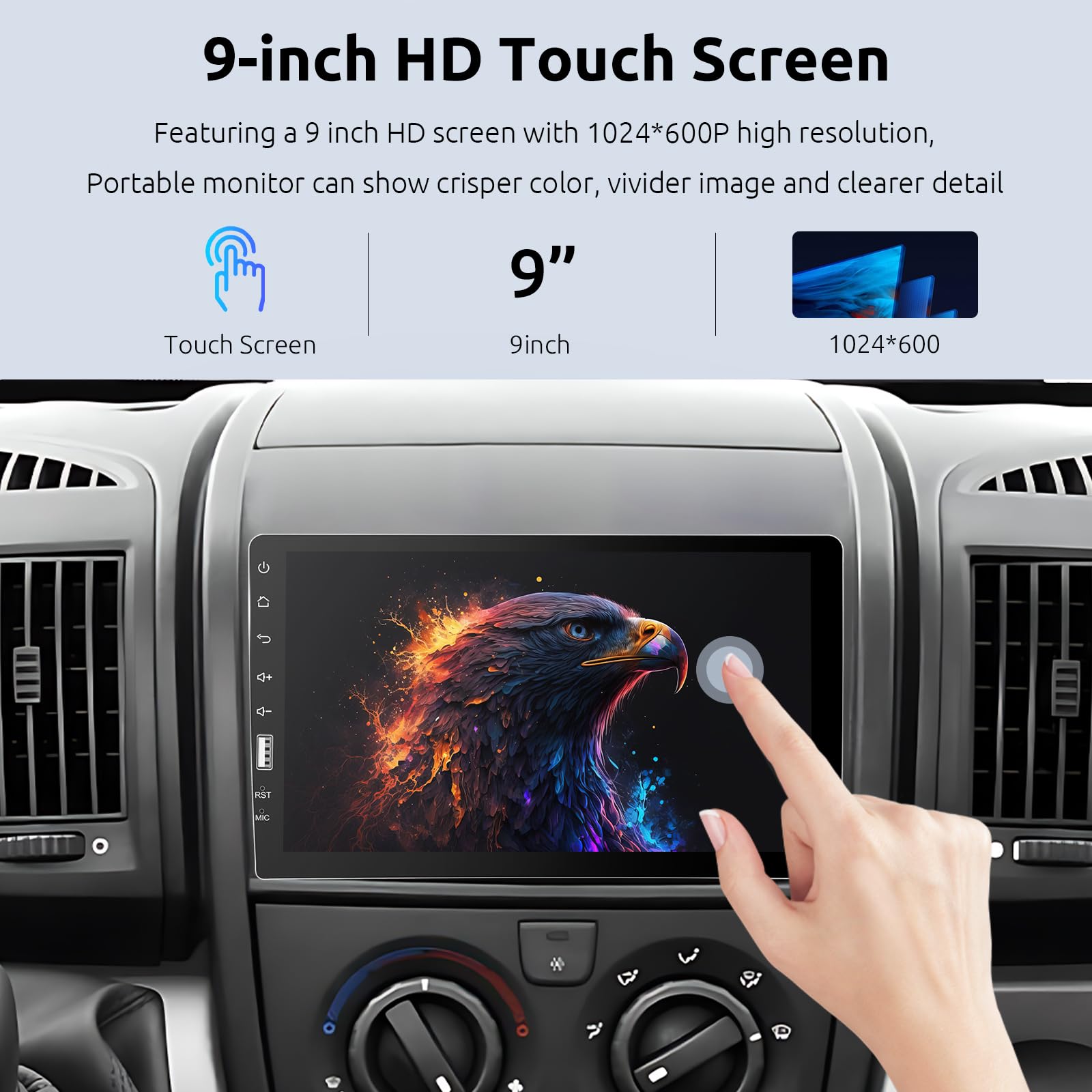 vechtel-1-din-9-pouces-hd-autoradio-tactile-carplay-sans-fil image 3