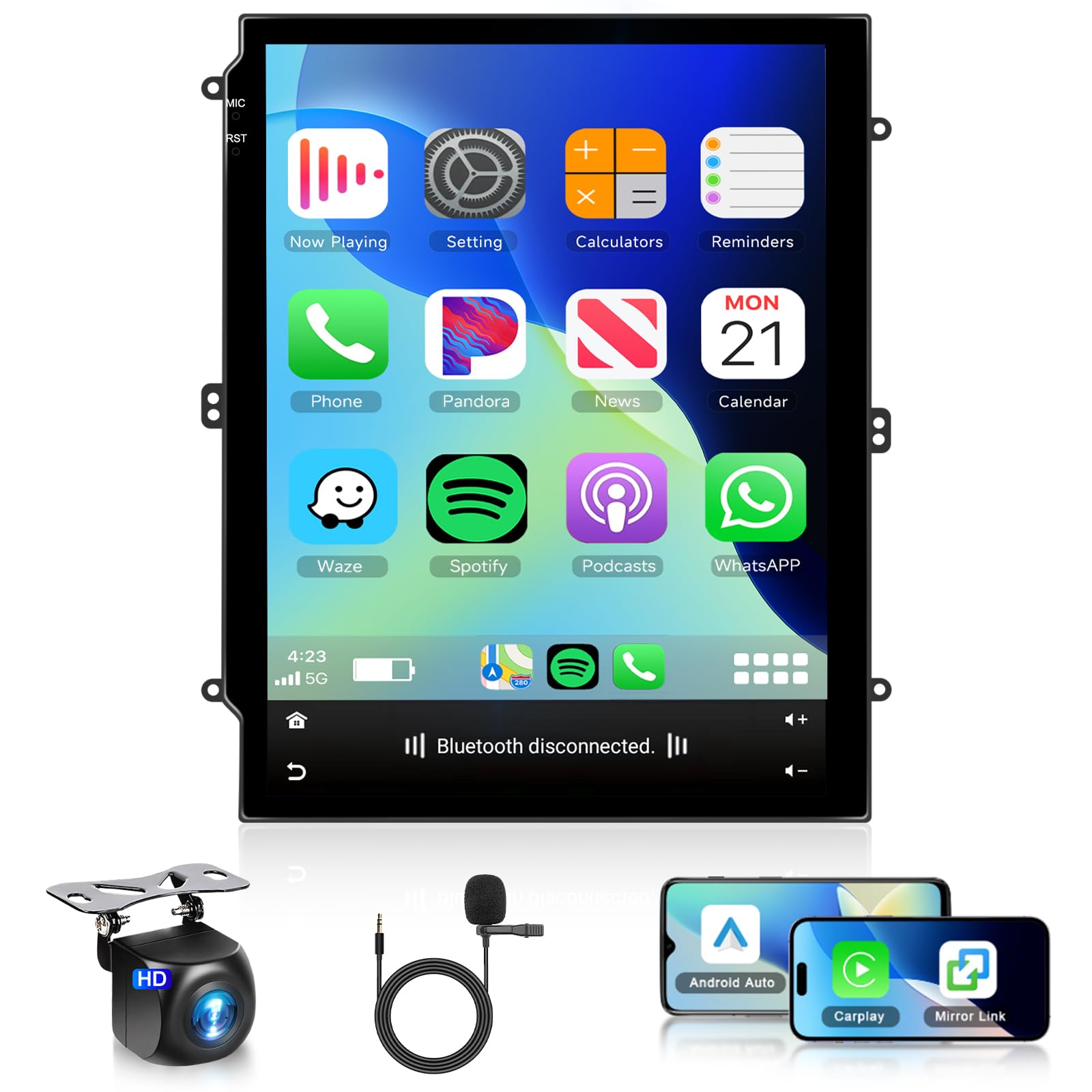 podofo-android-car-radio-9-7-autoradio-2-din-2-64go-carplay image 1