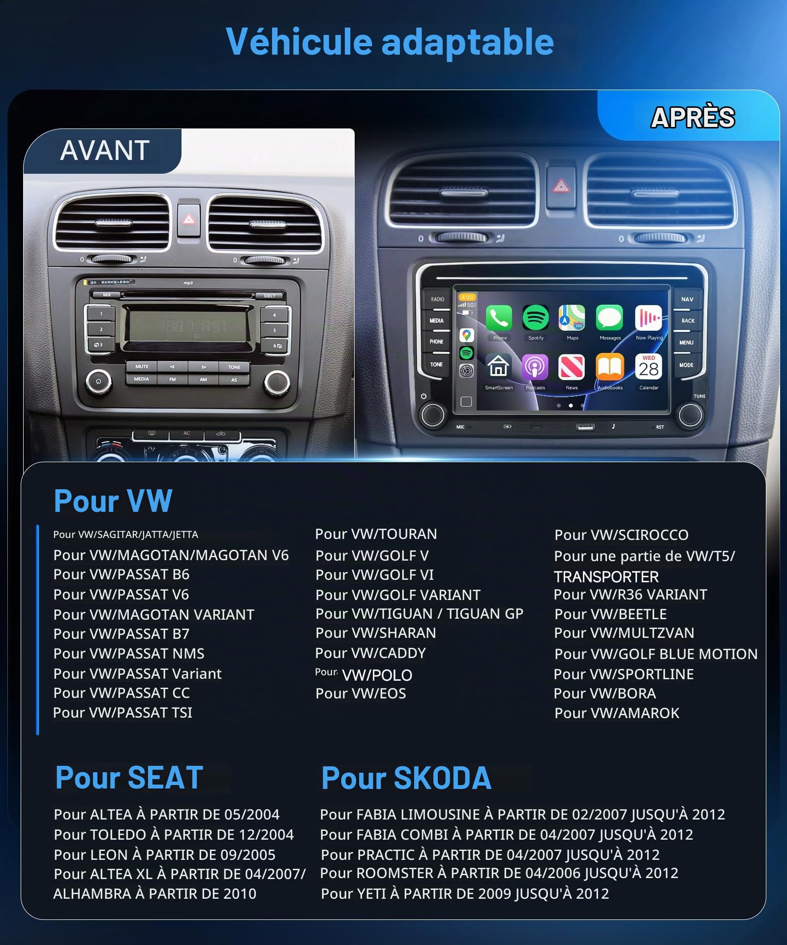 vechtel-autoradio-sp-cifique-v-hicule-7-vw-4g-64g-carplay image 2