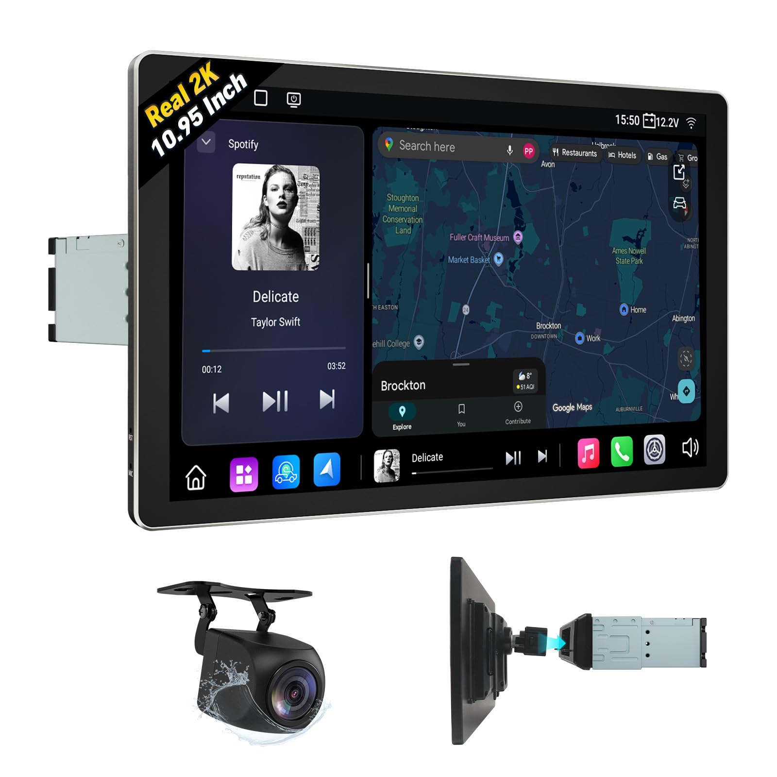 eonon-1-din-car-stereo-autoradio-10-95-pouces-6-64-go-4g-gps image 1