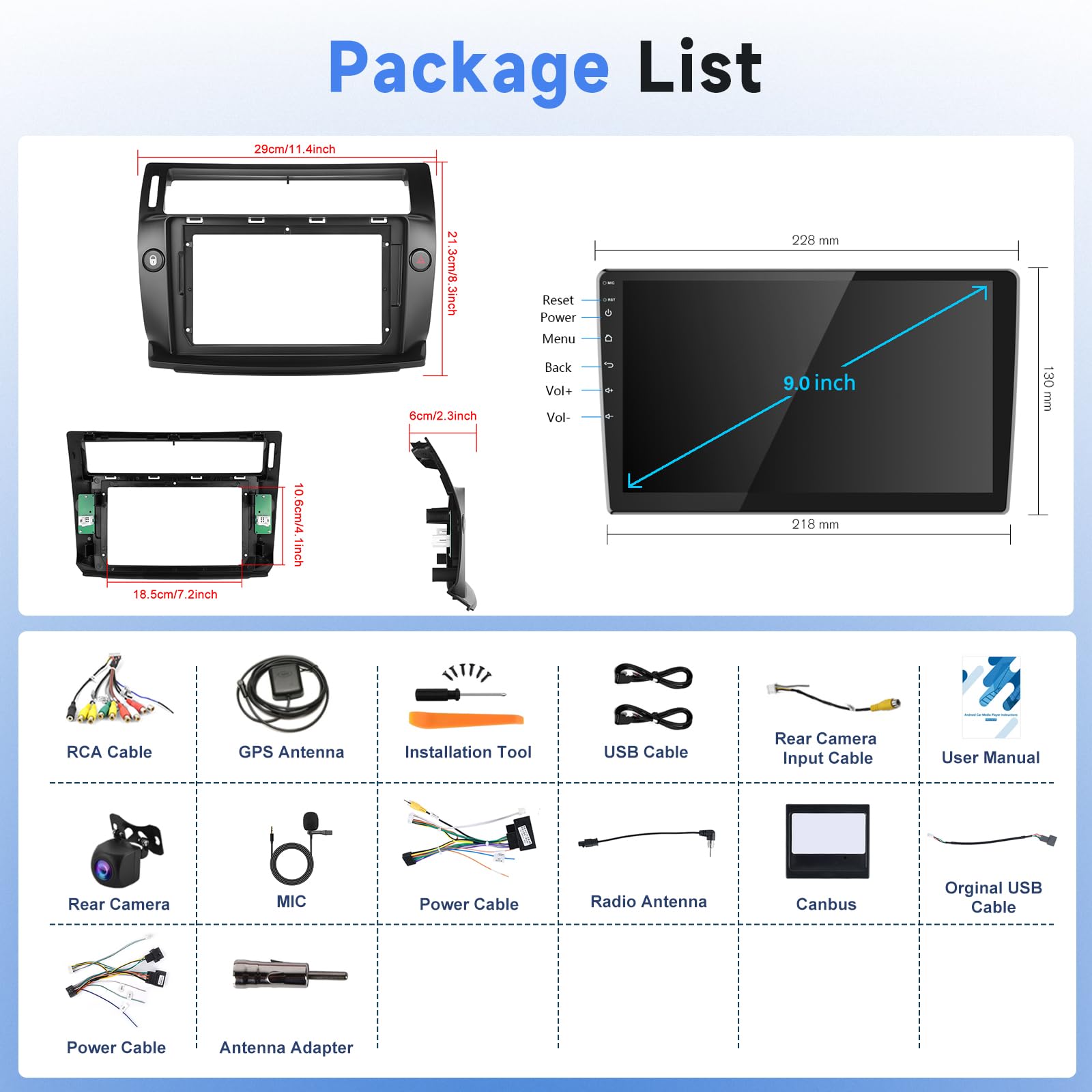 podofo-android-car-radio-autoradio-citro-n-c4-9-pouces-2go-64go-carplay image 7