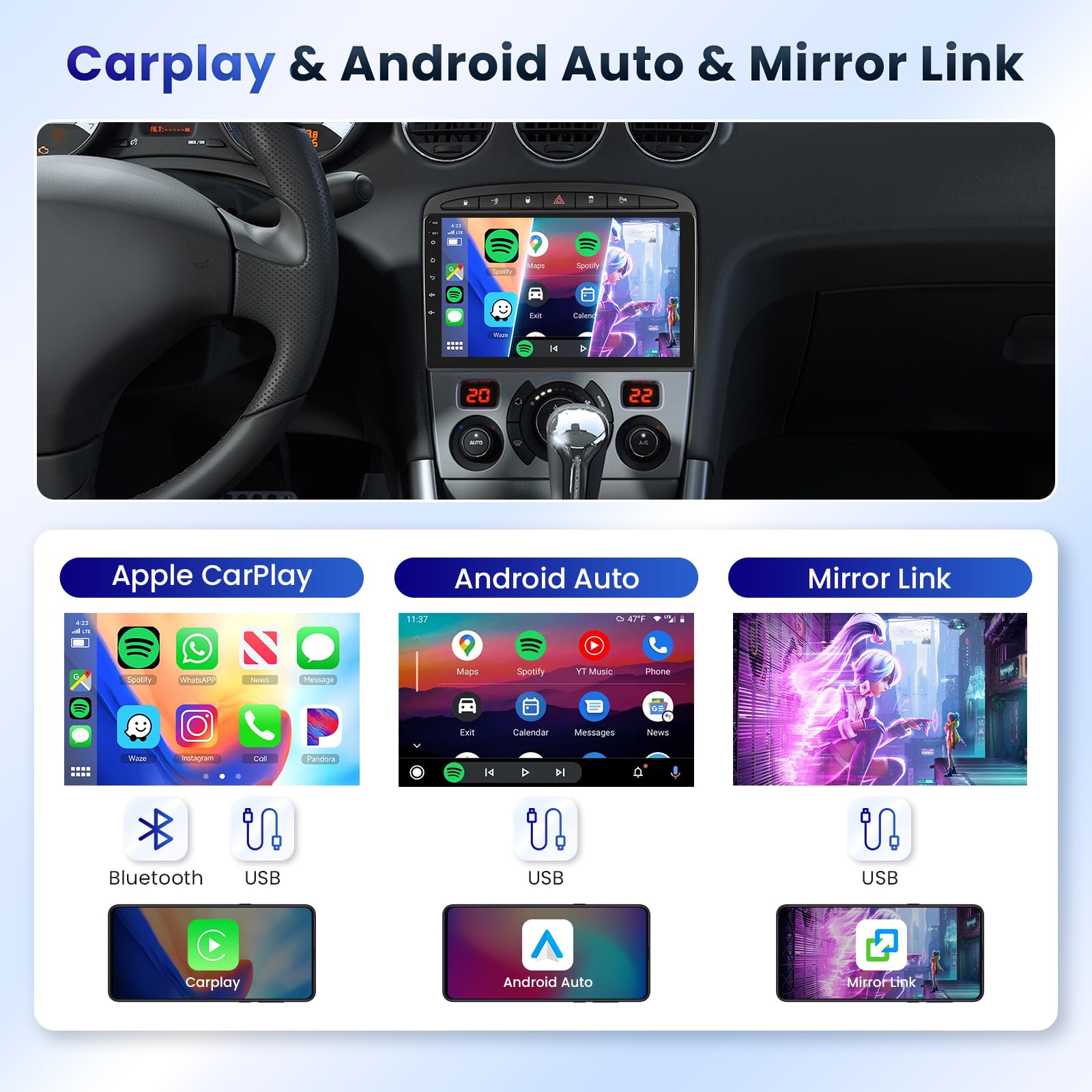podofo-android-car-radio-9-pouces-peugeot-308-408-autoradio-2-64g image 3