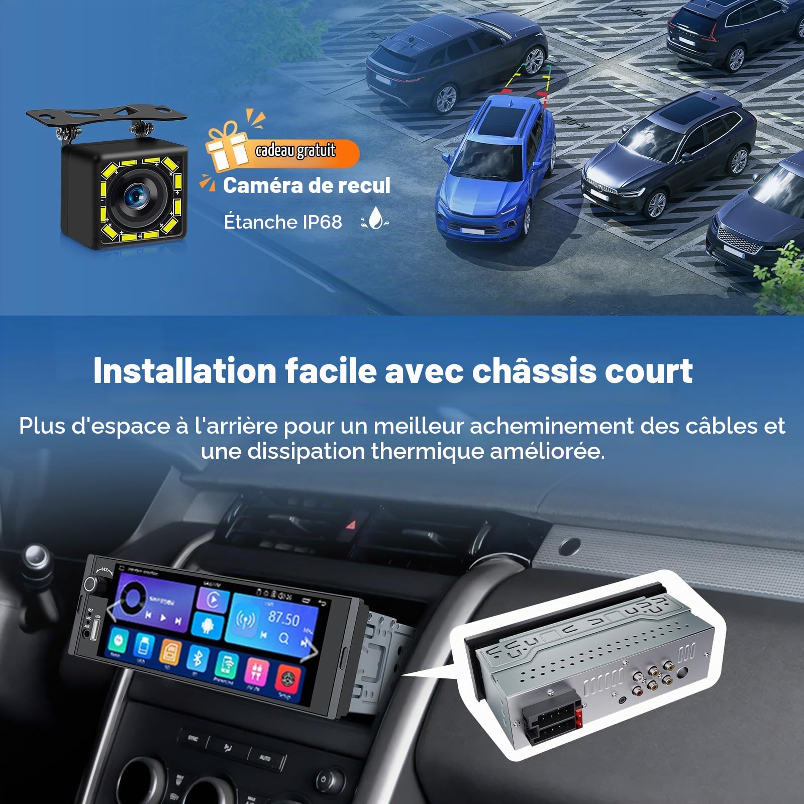 eonon-1-din-car-stereo-autoradio-1-din-6-36-pouces-carplay-x3u image 6