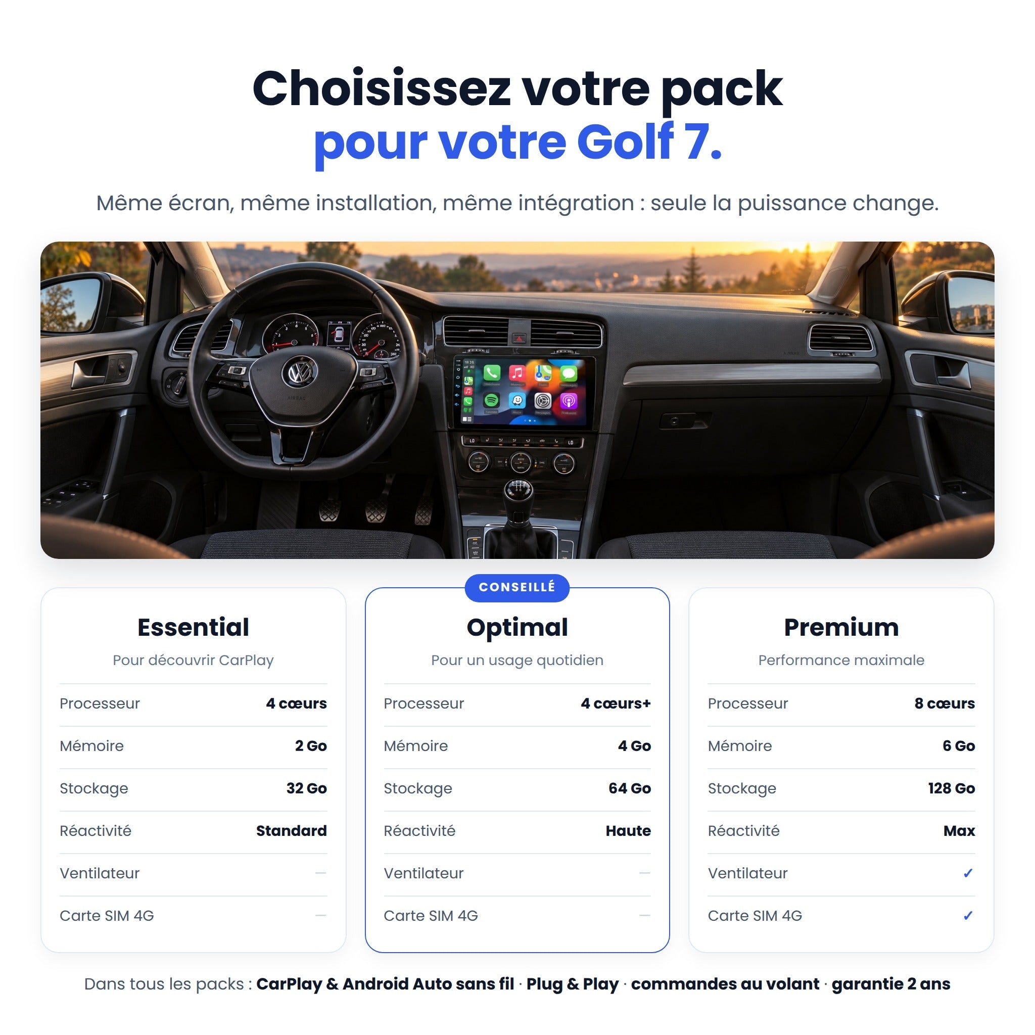 my-carpplay-golf-7-2013-2017-autoradio-carplay-sans-fil-optimal image 6