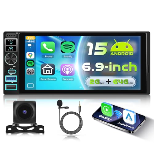 vechtel-autoradio-1-din-6-9-pouces-android-15-2g-64g-carplay-sans-fil image 8