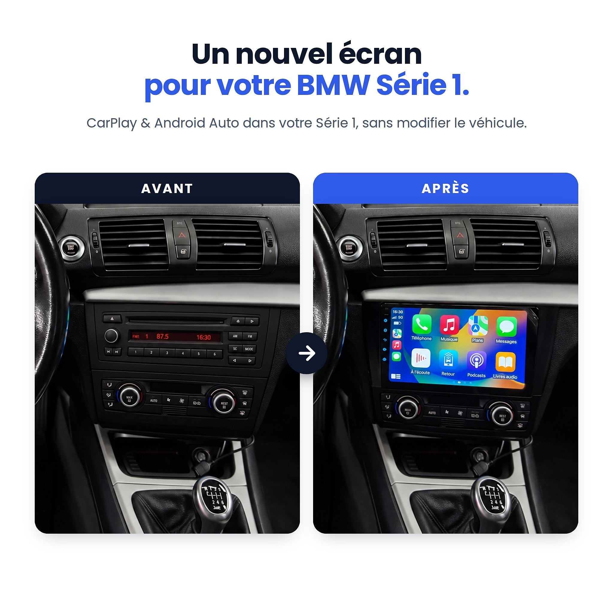 my-carpplay-autoradio-carplay-int-gr-bmw-s-rie-1-e87-pack-optimal image 2