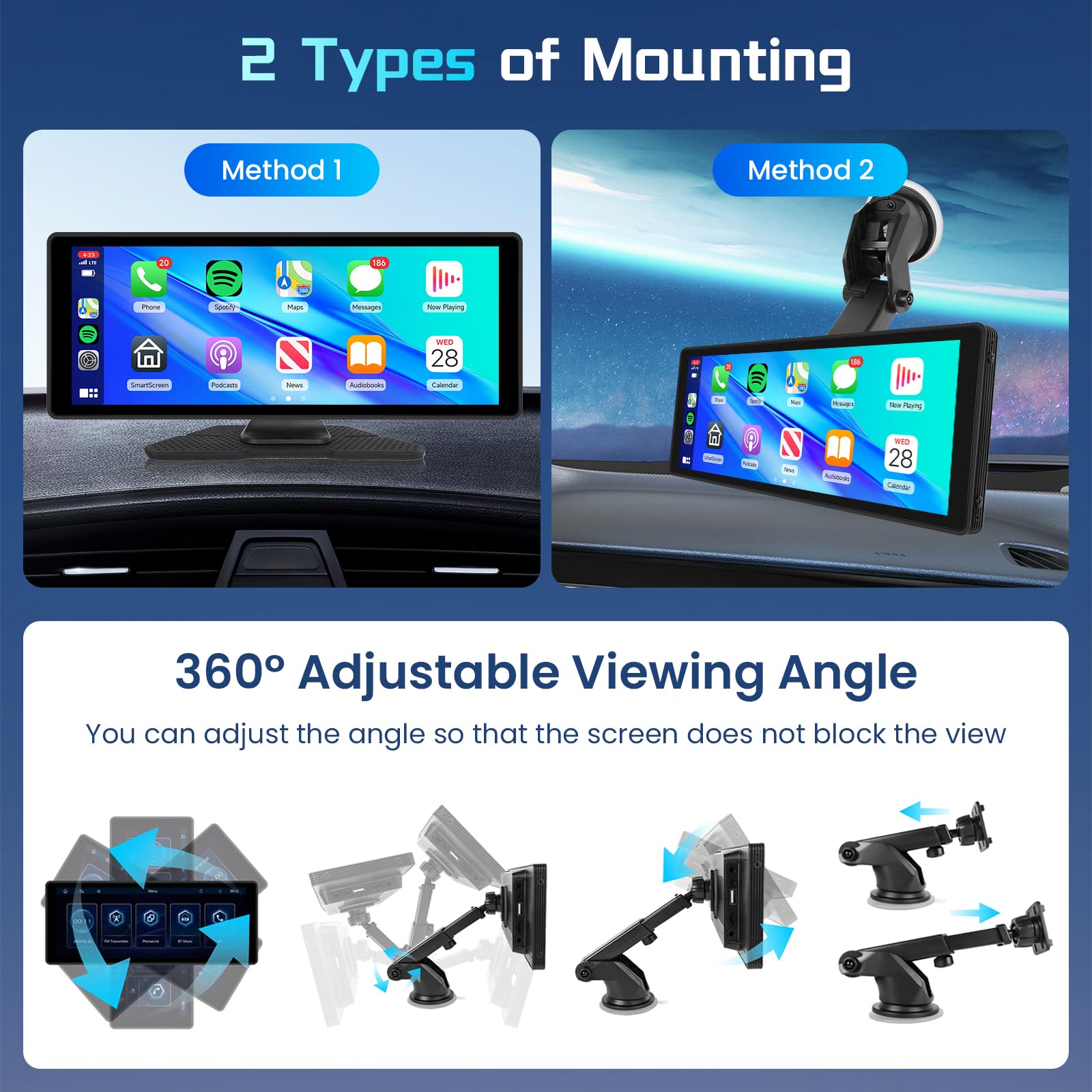 podofo-portable-carplay-screen-10-26-pouces-autoradio-portable-sans-fil image 5