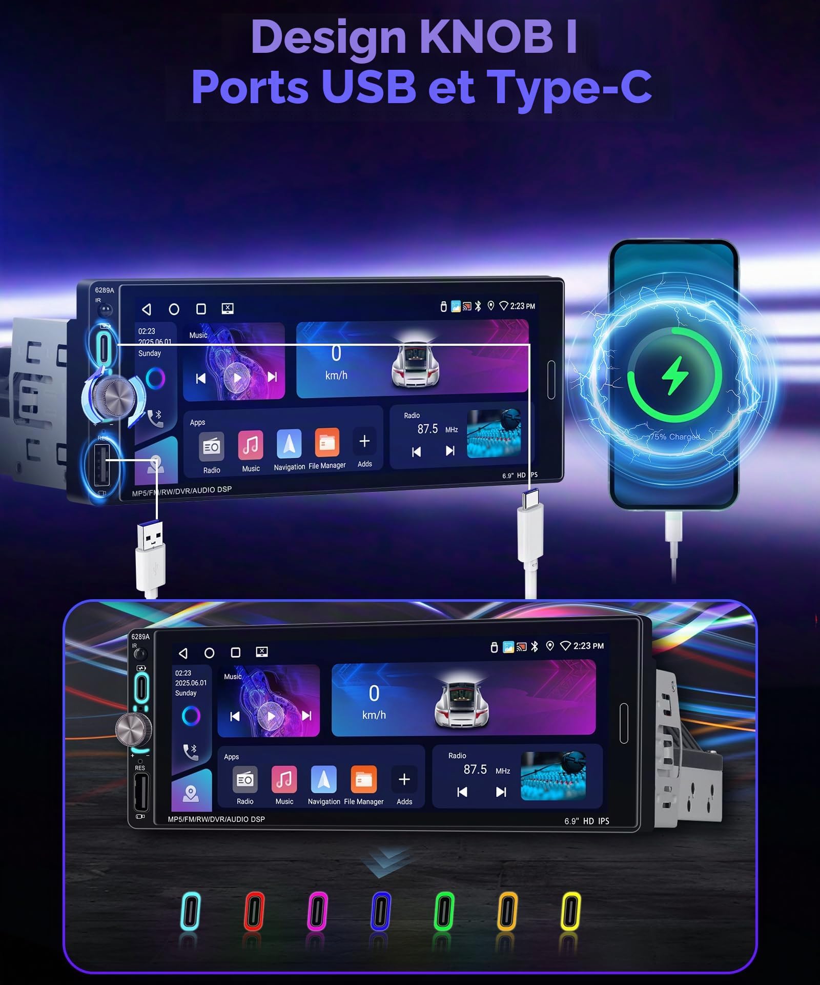 vechtel-autoradio-1-din-6-9-4g-64g-android-15-carplay image 6