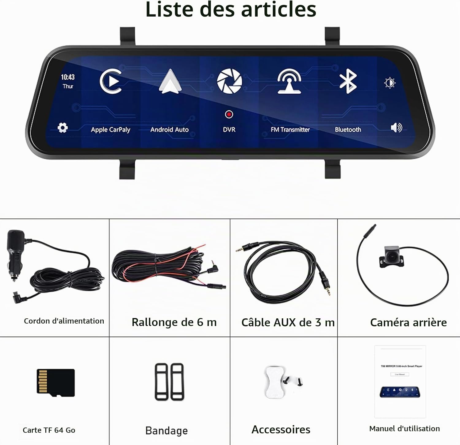 podofo-car-dvr-dash-cam-9-66-r-troviseur-carplay-dashcam-1080p image 6