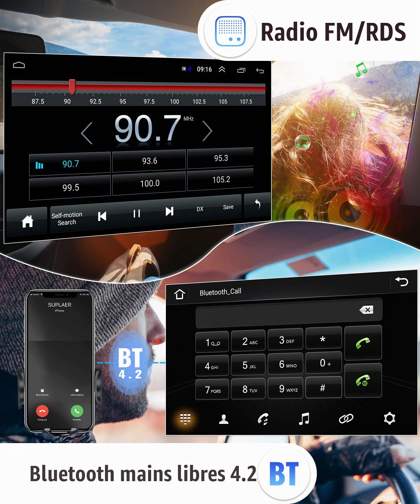podofo-android-car-radio-peugeot-206-9-pouces-autoradio-gps-wifi image 4
