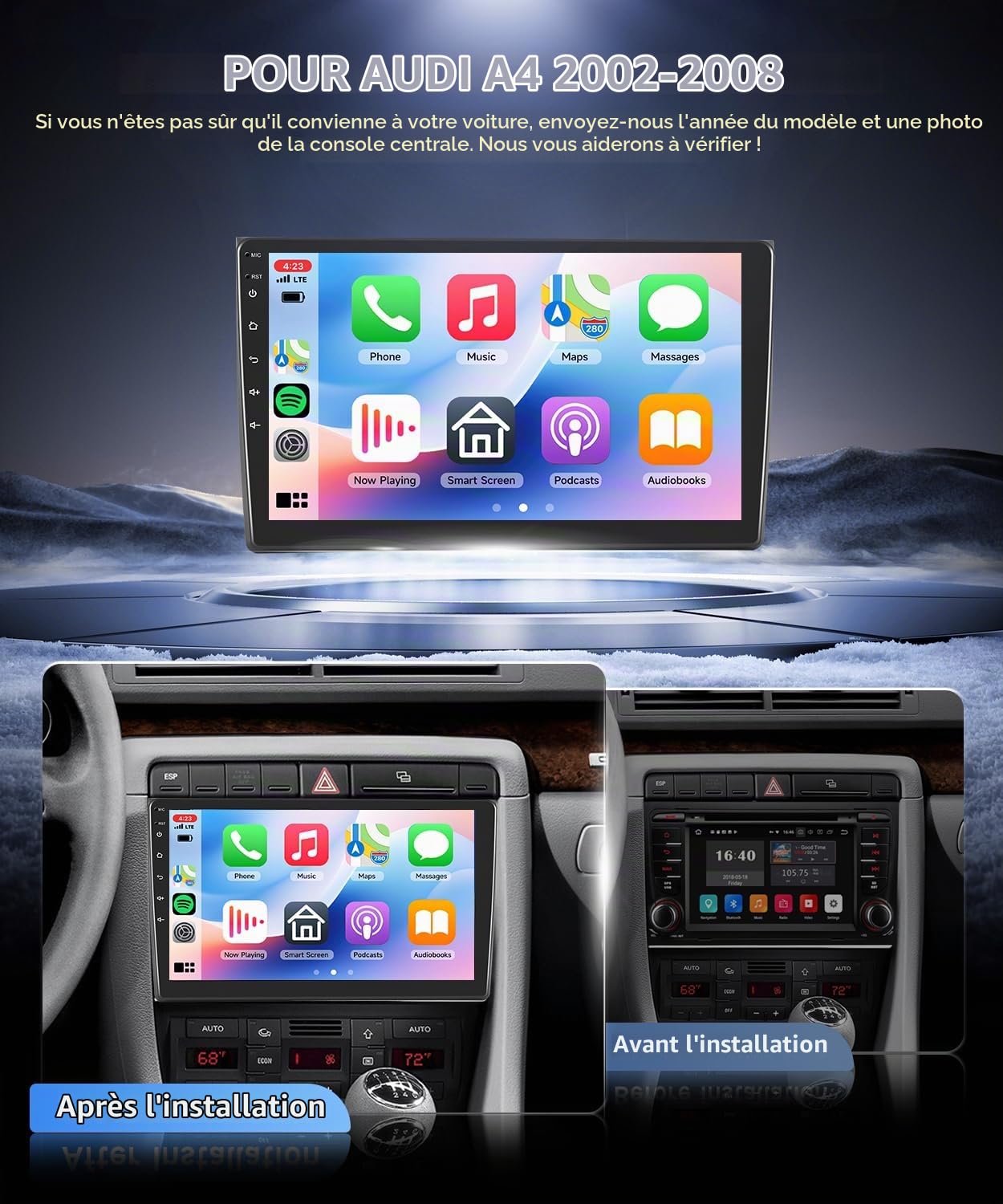 vechtel-autoradio-audi-a4-2002-2008-9-android-15-4-64go image 3