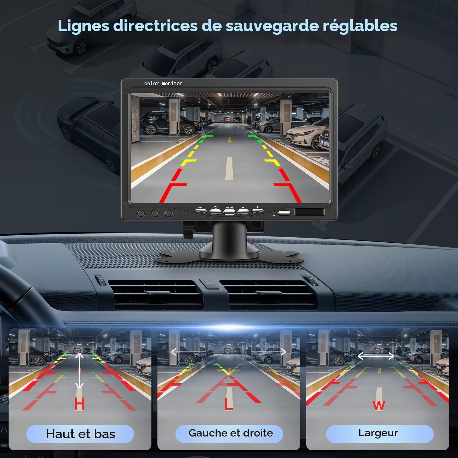 podofo-car-reversing-aid-kit-cam-ra-recul-7-pouces-2-cam-ras-ip68 image 4