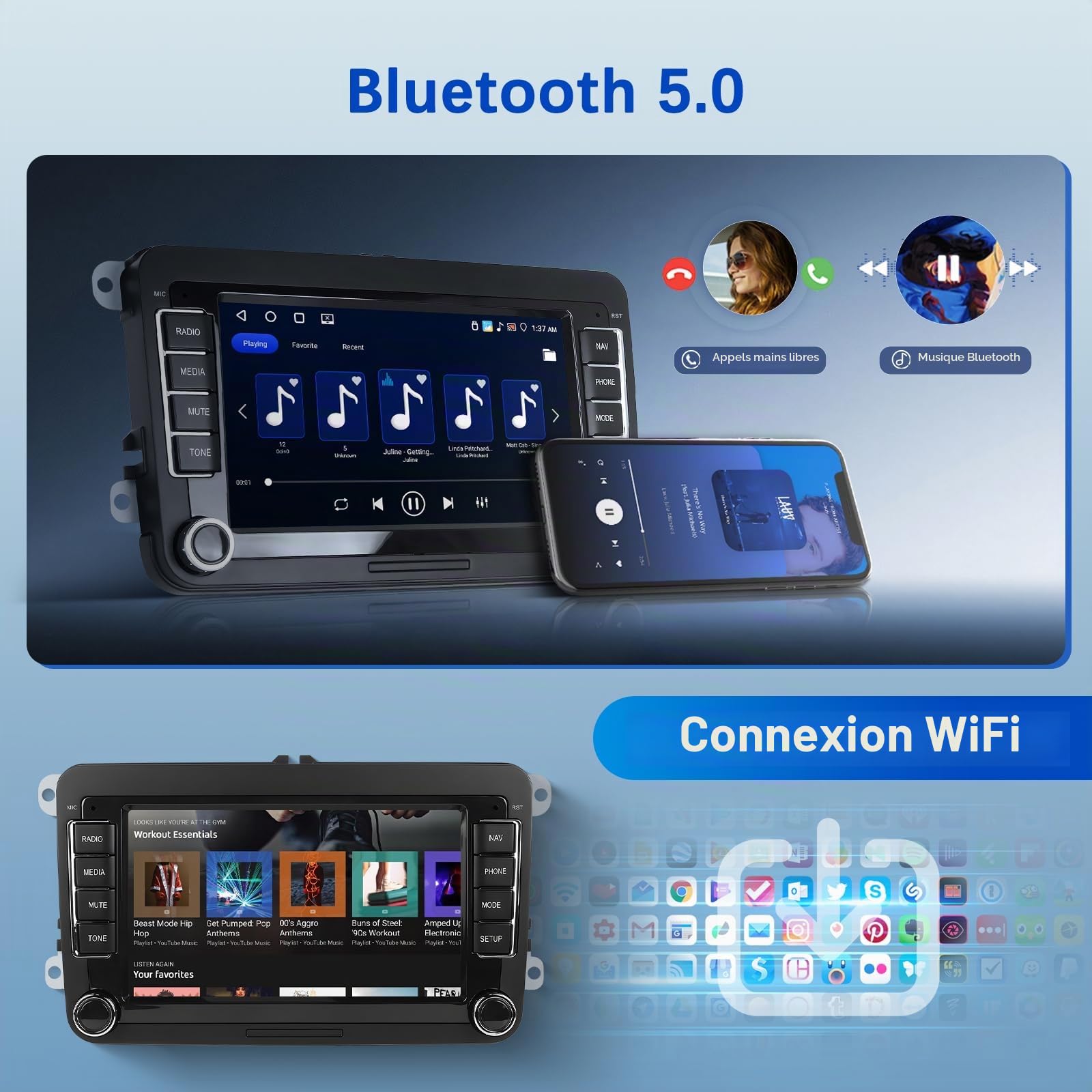 podofo-android-car-radio-autoradio-vw-7-4-64g-carplay image 5