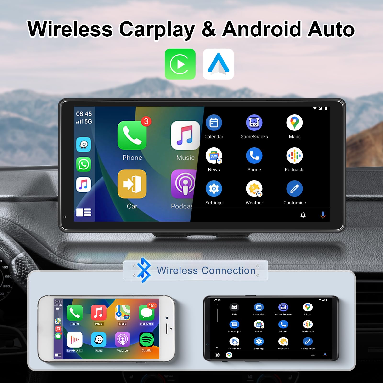 podofo-portable-carplay-screen-10-36-pouces-carplay-sans-fil image 2