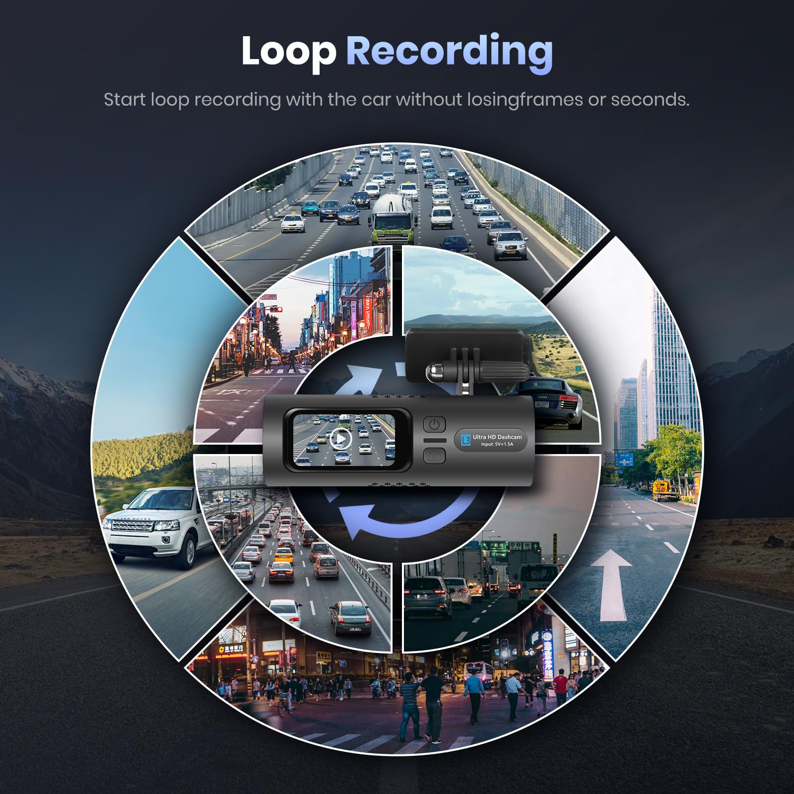 podofo-car-dvr-dash-cam-4k-cam-ra-voiture-avant-arri-re-64g image 4